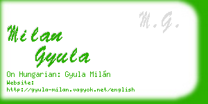 milan gyula business card