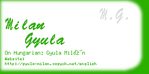 milan gyula business card